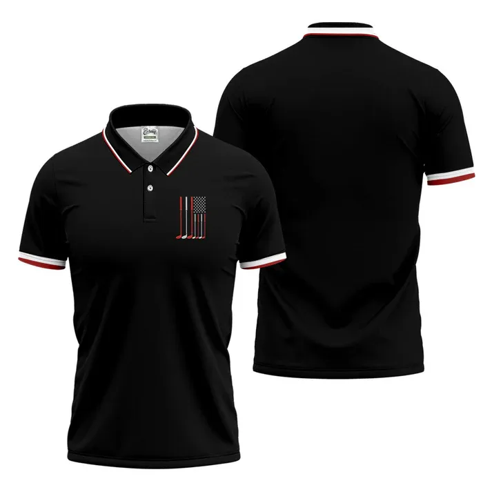 Golf Clubs America Flag Logo 250th Anniversary Navy Golf Shirt, Patriotic Golf Shirt, Golf Shirts For Men