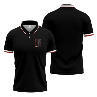 Golf Clubs America Flag Logo 250th Anniversary Navy Golf Shirt, Patriotic Golf Shirt, Golf Shirts For Men