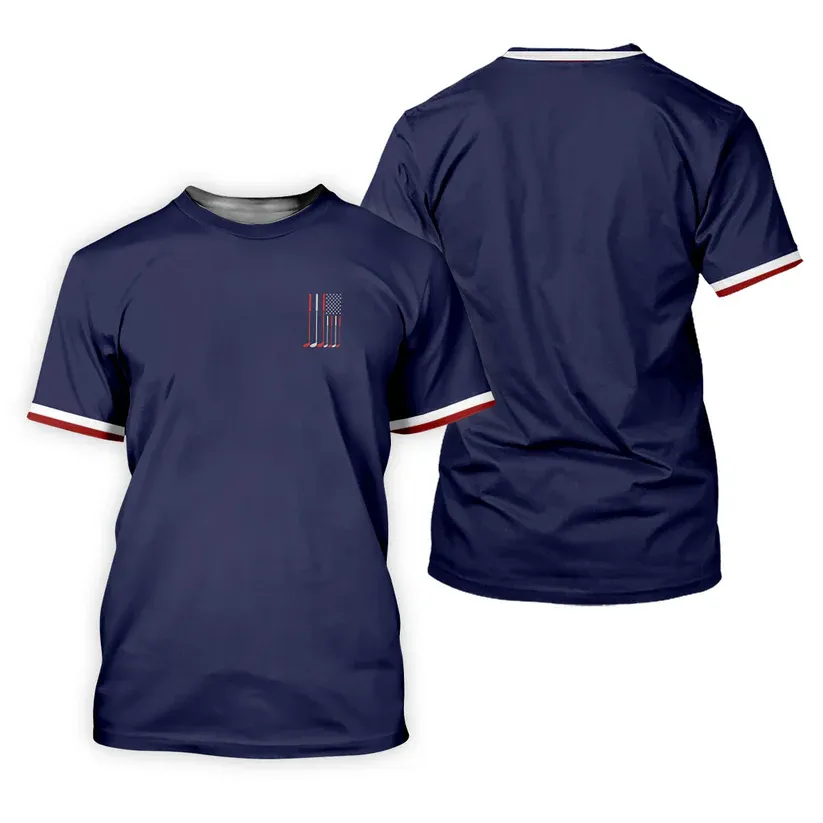 Golf Clubs America Flag Logo 250th Anniversary Navy Golf Shirt, Patriotic Golf Shirt, Golf Shirts For Men