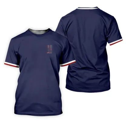 Golf Clubs America Flag Logo 250th Anniversary Navy Golf Shirt, Patriotic Golf Shirt, Golf Shirts For Men