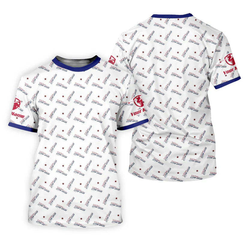 We The People 1776-2026 White Golf Shirt, 250th Anniversary Patriotic Golf Shirt, Golf Shirts For Men, Polo For Men