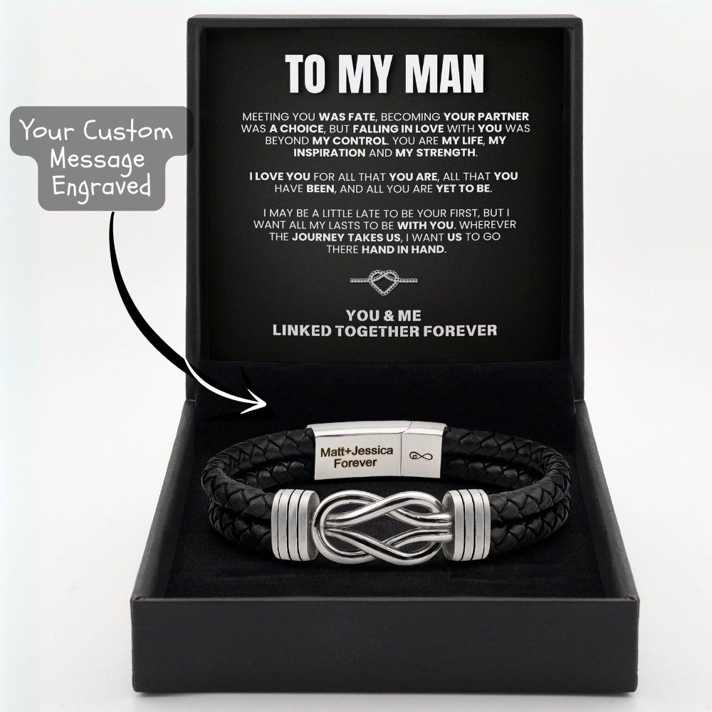 "To My Man"Forever Tied In Love Bracelet Set