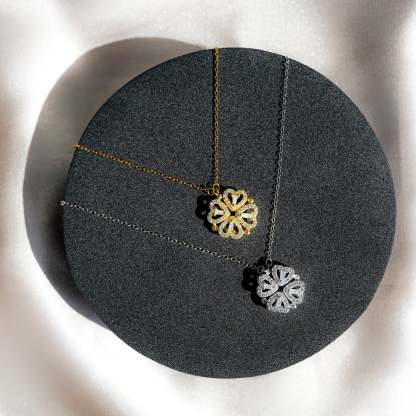 Daughter's 4-Leaf Clover"Lucky Charm"Necklace and Forever Rose Gift Box