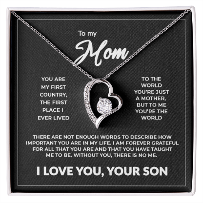 To My Mom -"Without You There Is No Me"14K Forever Necklace