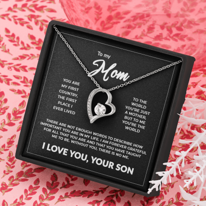 To My Mom -"Without You There Is No Me"14K Forever Necklace