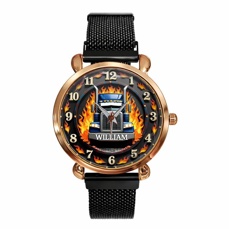 Trucker's Pride Custom Watch - Personalized Name - Gifts for Truckers