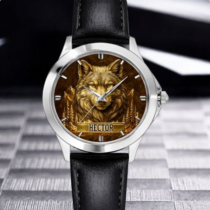 Customized Wolf Watch - Personalized Name - Gift for Wolf Lovers