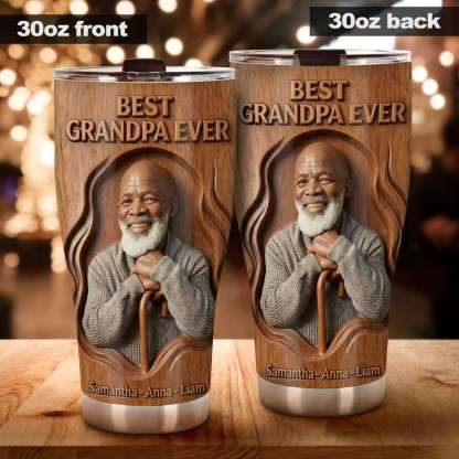 Dad Papa Custom From Photo - Personalized Grandpa Tumbler