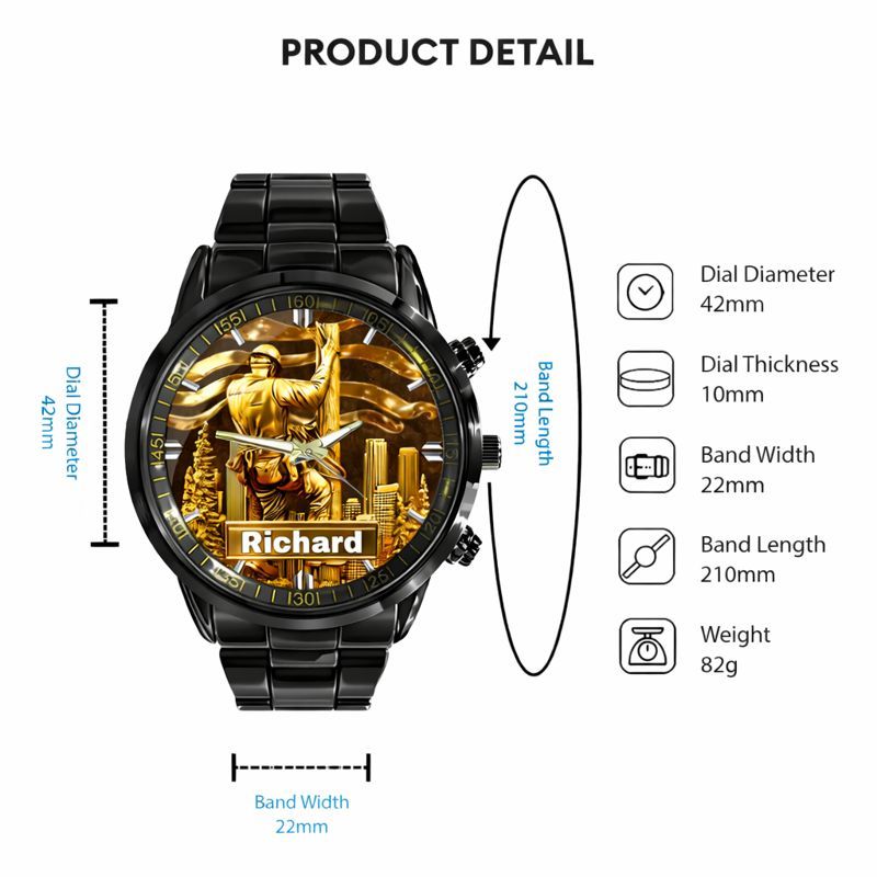 Lineworker Pride Customized Watch – Personalized Name - Gift For Lineworkers