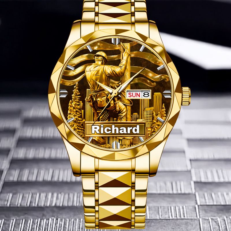 Lineworker Pride Customized Watch – Personalized Name - Gift For Lineworkers