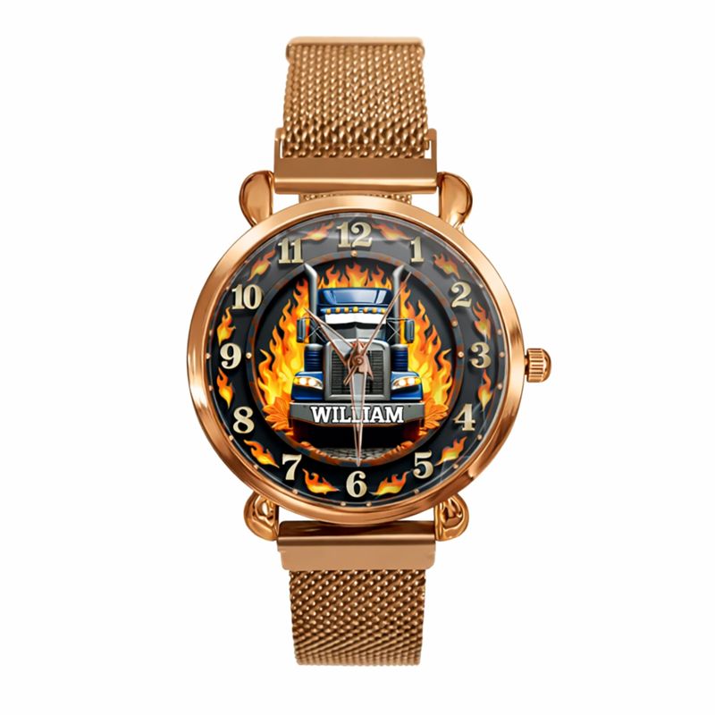 Trucker's Pride Custom Watch - Personalized Name - Gifts for Truckers