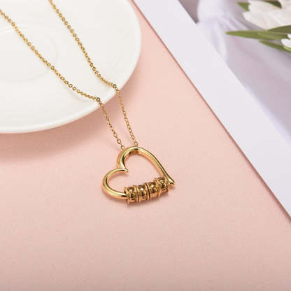 Heart of Our Family Necklace with Names Engraving & Forever Rose Box