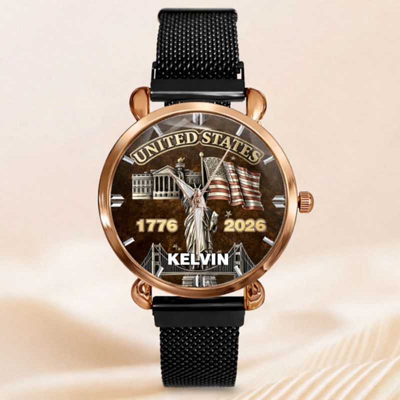 My Pride Is United States Customized Watch - Personalized Name And Year - Exclusive Gift For Americans
