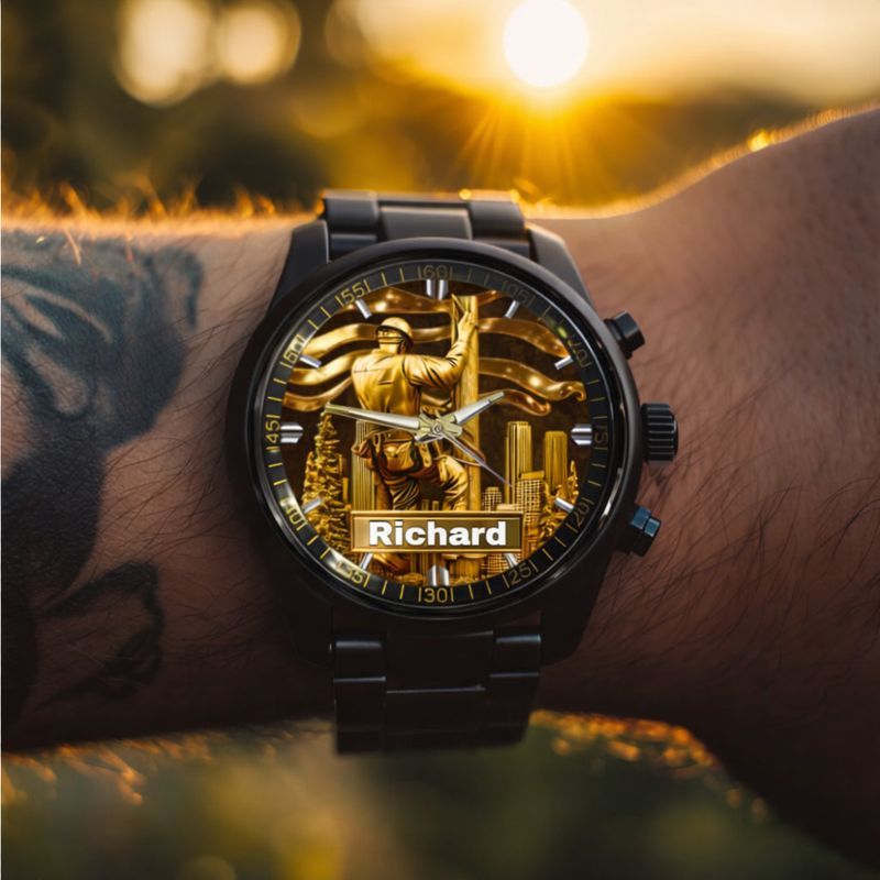 Lineworker Pride Customized Watch – Personalized Name - Gift For Lineworkers