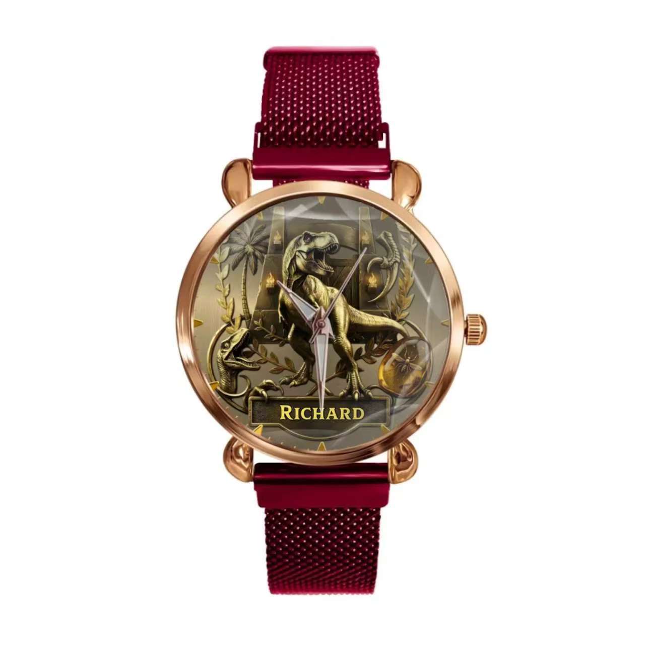 Personalized Dino Explorer T-Rex Watch – Add Your Name, Ancient World Theme