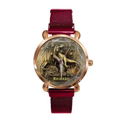 Personalized Dino Explorer T-Rex Watch – Add Your Name, Ancient World Theme