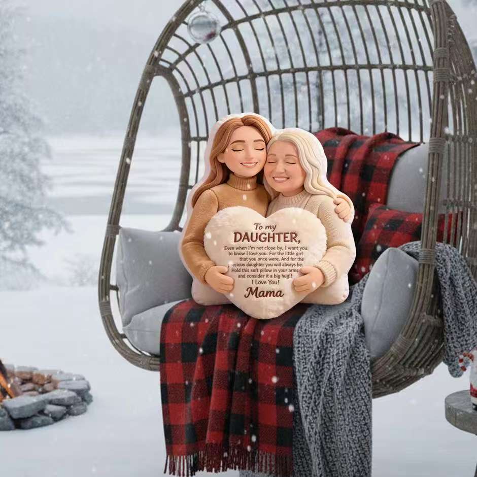 To My Daughter - Personalized Mother Faux Fur Shaped Pillow