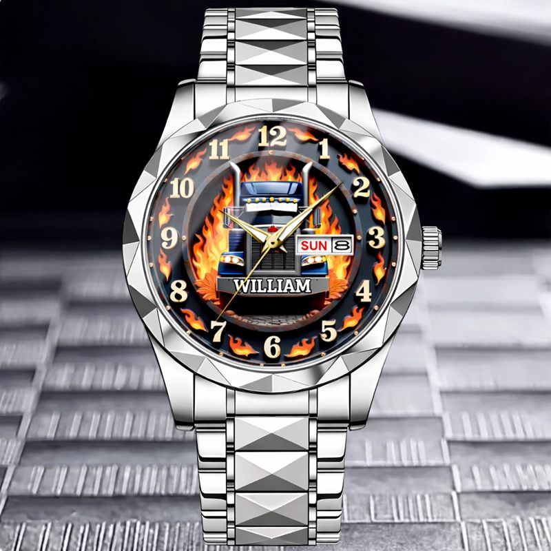 Trucker's Pride Custom Watch - Personalized Name - Gifts for Truckers