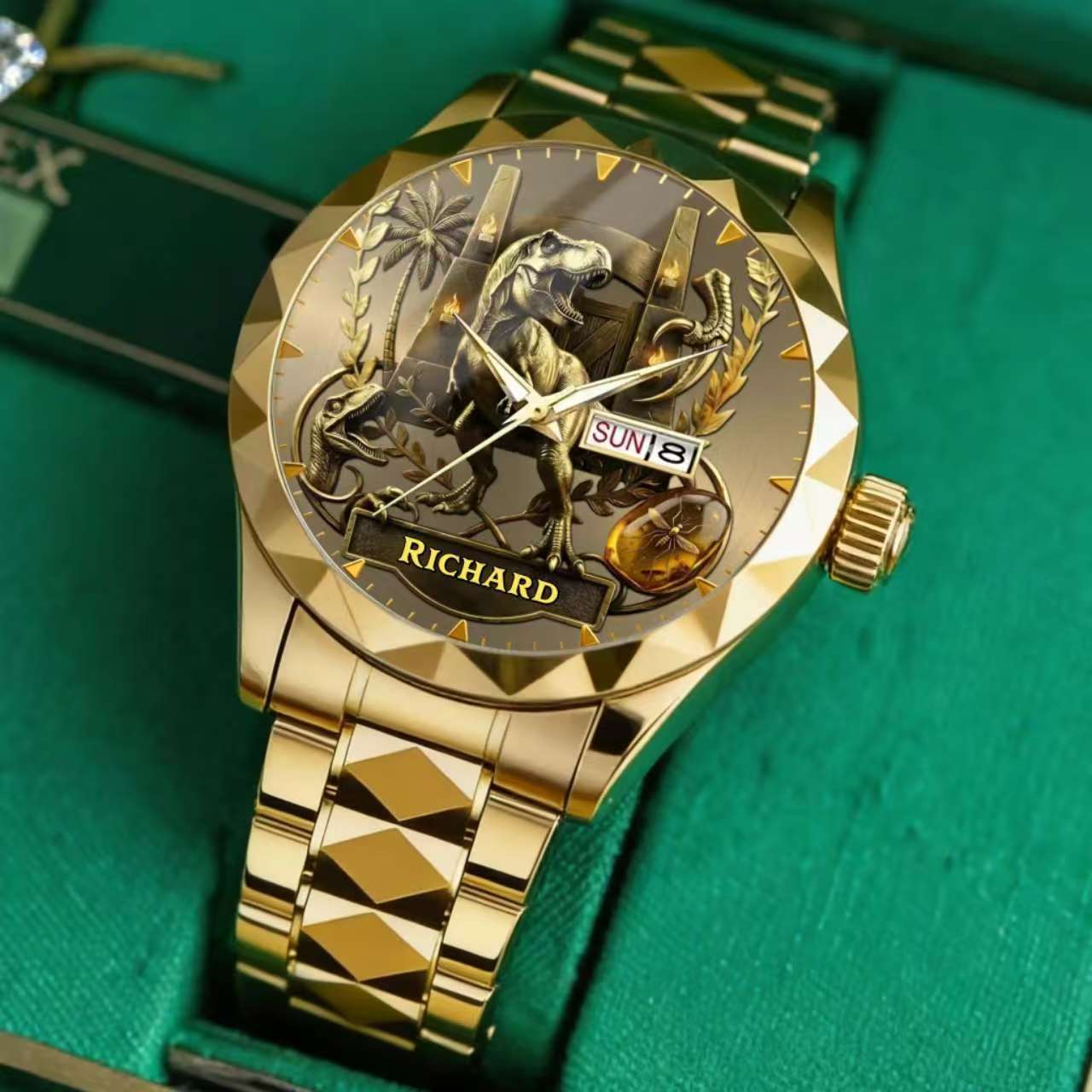 Personalized Dino Explorer T-Rex Watch – Add Your Name, Ancient World Theme