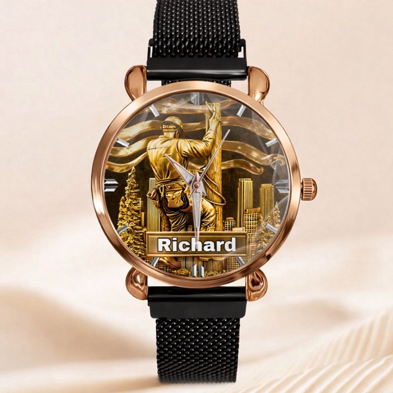 Lineworker Pride Customized Watch – Personalized Name - Gift For Lineworkers