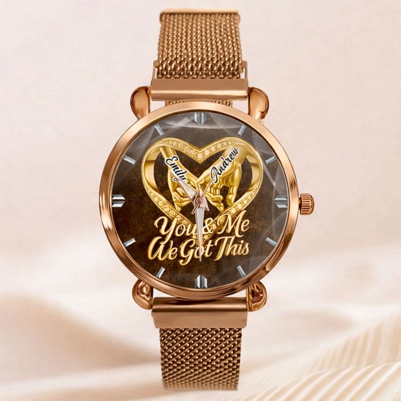 Customized Anniversary Wedding Couple Watch - Personalized Name - Gifts For Husband And Wife, Him And Her