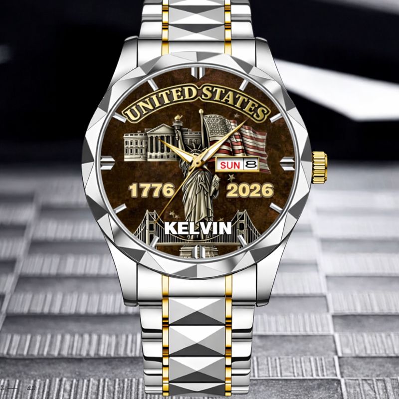 My Pride Is United States Customized Watch - Personalized Name And Year - Exclusive Gift For Americans