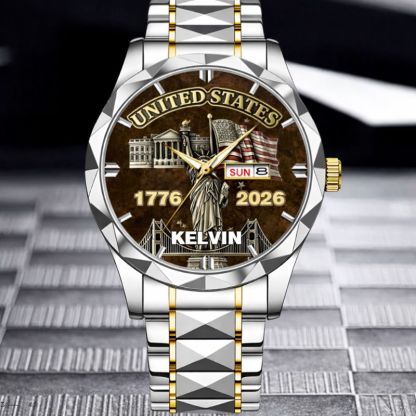 My Pride Is United States Customized Watch - Personalized Name And Year - Exclusive Gift For Americans