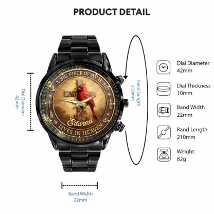 Customized Cardinal Cross Memorial Watch - Personalized Name - Gift for Family & Loved Ones