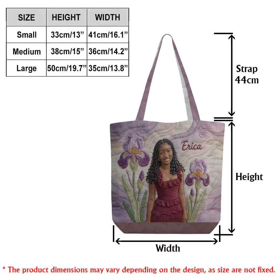 Custom Any Photo Birth Flower - Personalized Self Love Quilted Tote Bag