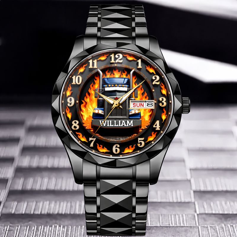 Trucker's Pride Custom Watch - Personalized Name - Gifts for Truckers