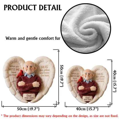 Custom From Photo - When You Miss Me - Personalized Memorial Faux Fur Shaped Pillow