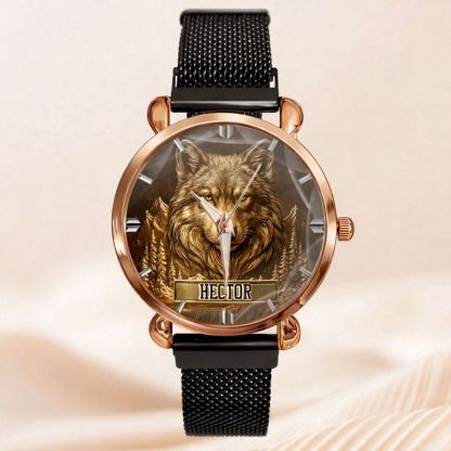Customized Wolf Watch - Personalized Name - Gift for Wolf Lovers