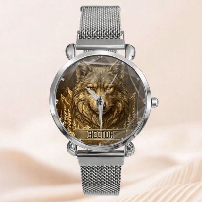 Customized Wolf Watch - Personalized Name - Gift for Wolf Lovers