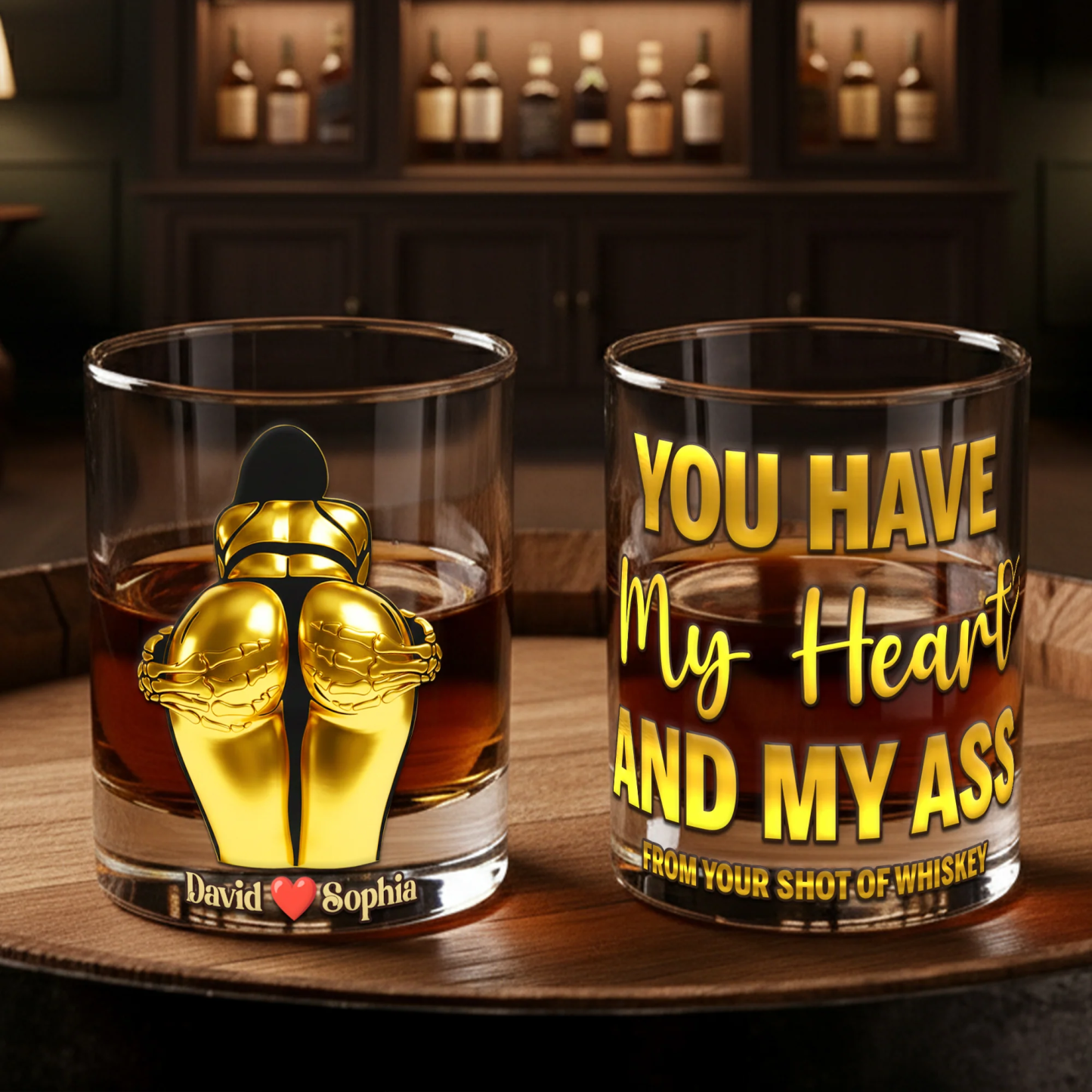 You Have My Heart Round Glass - Personalized Gifts For Couples