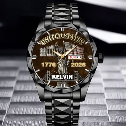 My Pride Is United States Customized Watch - Personalized Name And Year - Exclusive Gift For Americans