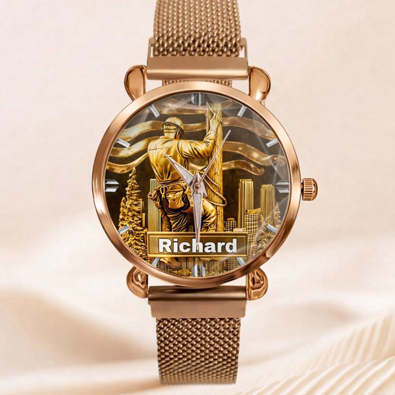 Lineworker Pride Customized Watch – Personalized Name - Gift For Lineworkers