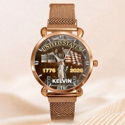 My Pride Is United States Customized Watch - Personalized Name And Year - Exclusive Gift For Americans