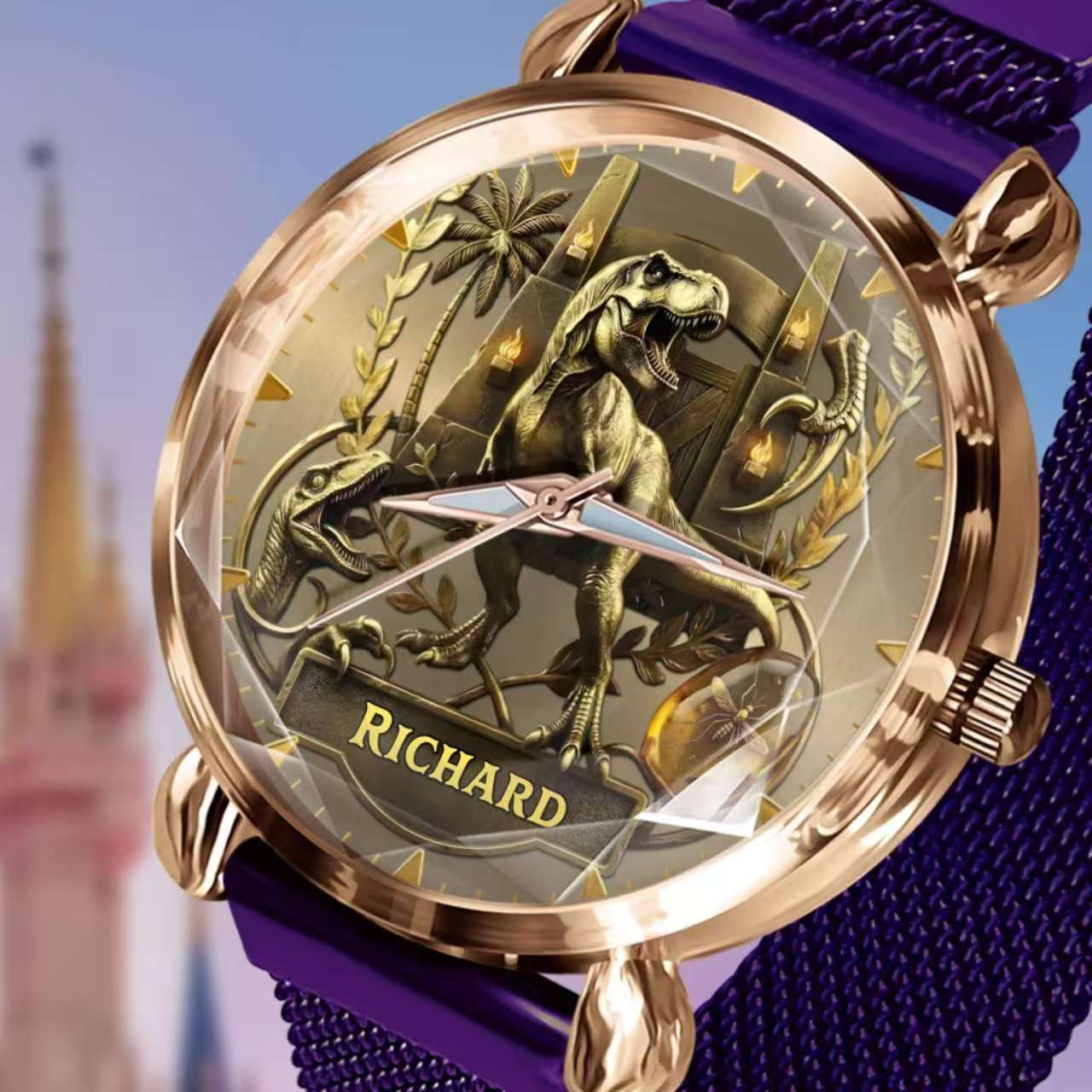 Personalized Dino Explorer T-Rex Watch – Add Your Name, Ancient World Theme