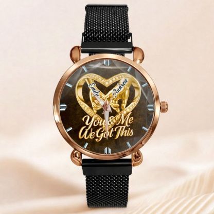 Customized Anniversary Wedding Couple Watch - Personalized Name - Gifts For Husband And Wife, Him And Her