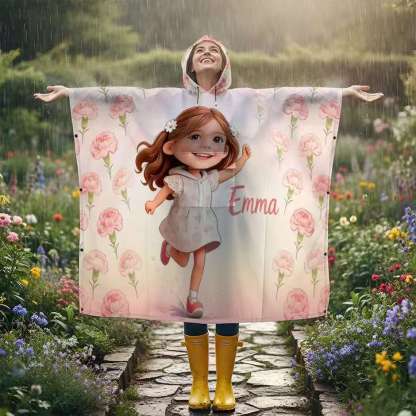 Any Photo Perfect Gift For Kids - Personalized Kid Rain Poncho Coat