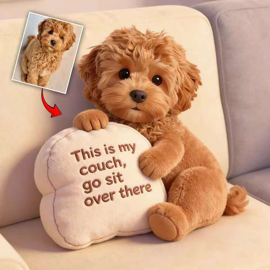This Is My Couch - Personalized Dog Faux Fur Shaped Pillow