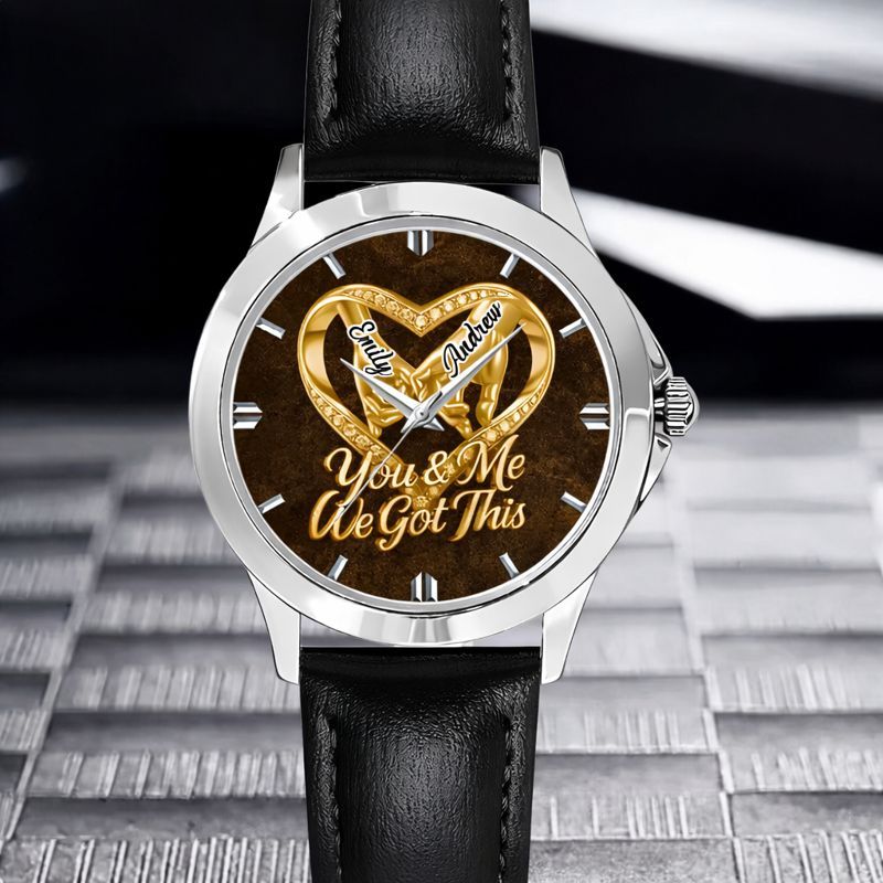 Customized Anniversary Wedding Couple Watch - Personalized Name - Gifts For Husband And Wife, Him And Her