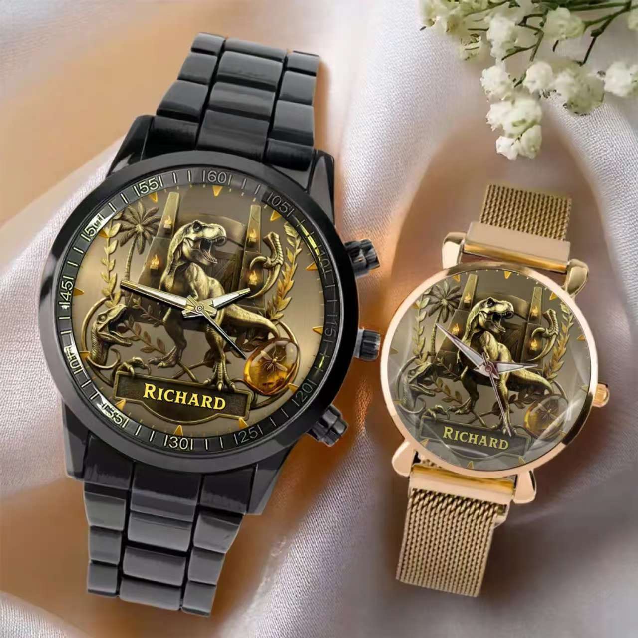 Personalized Dino Explorer T-Rex Watch – Add Your Name, Ancient World Theme