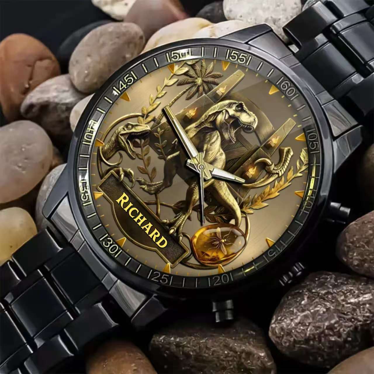 Personalized Dino Explorer T-Rex Watch – Add Your Name, Ancient World Theme