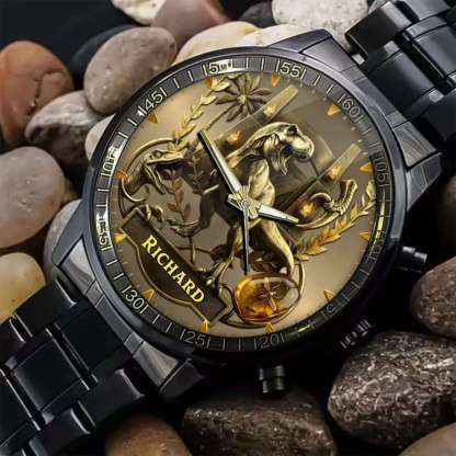 Personalized Dino Explorer T-Rex Watch – Add Your Name, Ancient World Theme