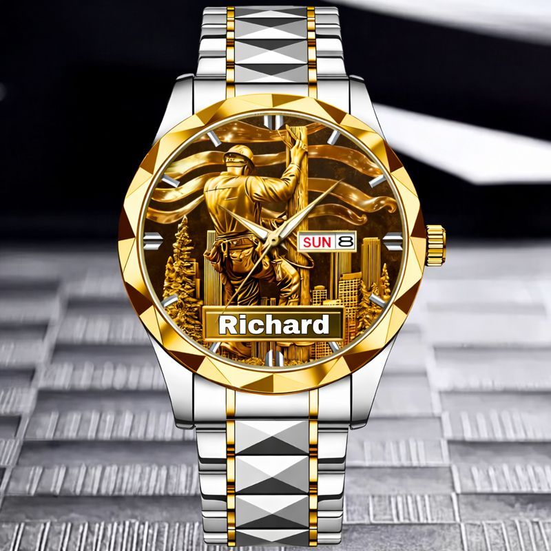 Lineworker Pride Customized Watch – Personalized Name - Gift For Lineworkers