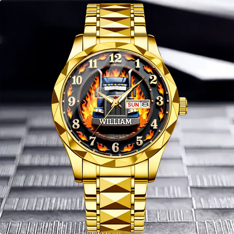 Trucker's Pride Custom Watch - Personalized Name - Gifts for Truckers