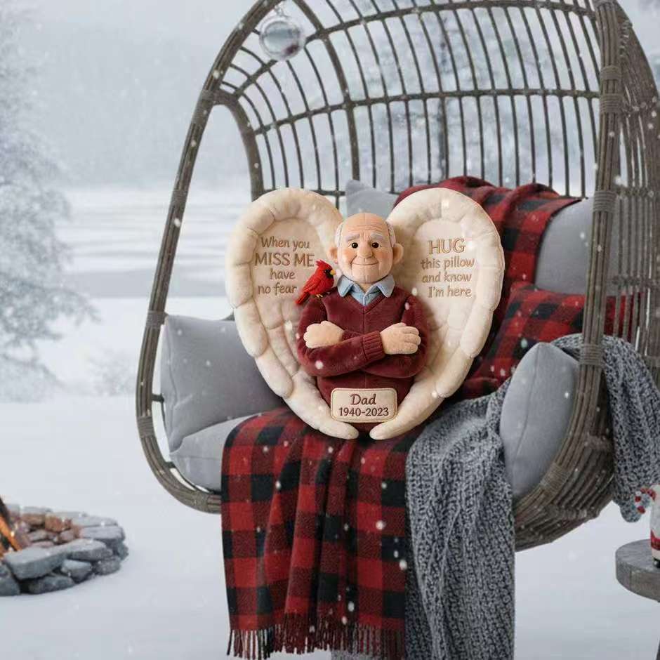 Custom From Photo - When You Miss Me - Personalized Memorial Faux Fur Shaped Pillow