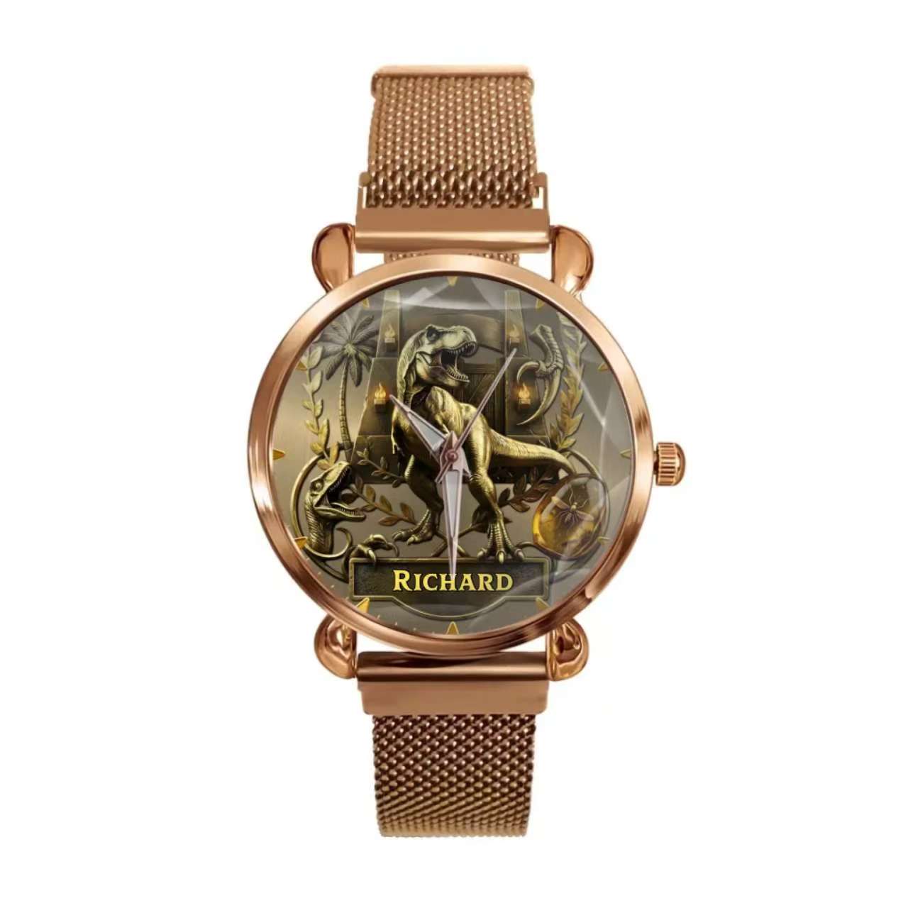 Personalized Dino Explorer T-Rex Watch – Add Your Name, Ancient World Theme