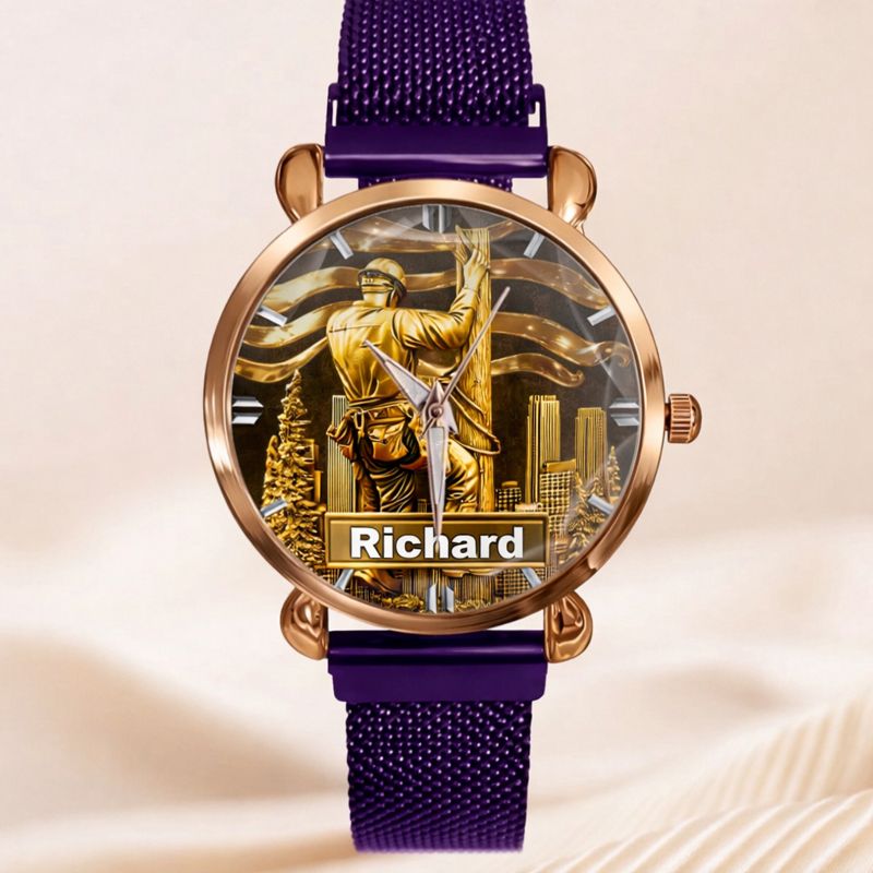 Lineworker Pride Customized Watch – Personalized Name - Gift For Lineworkers